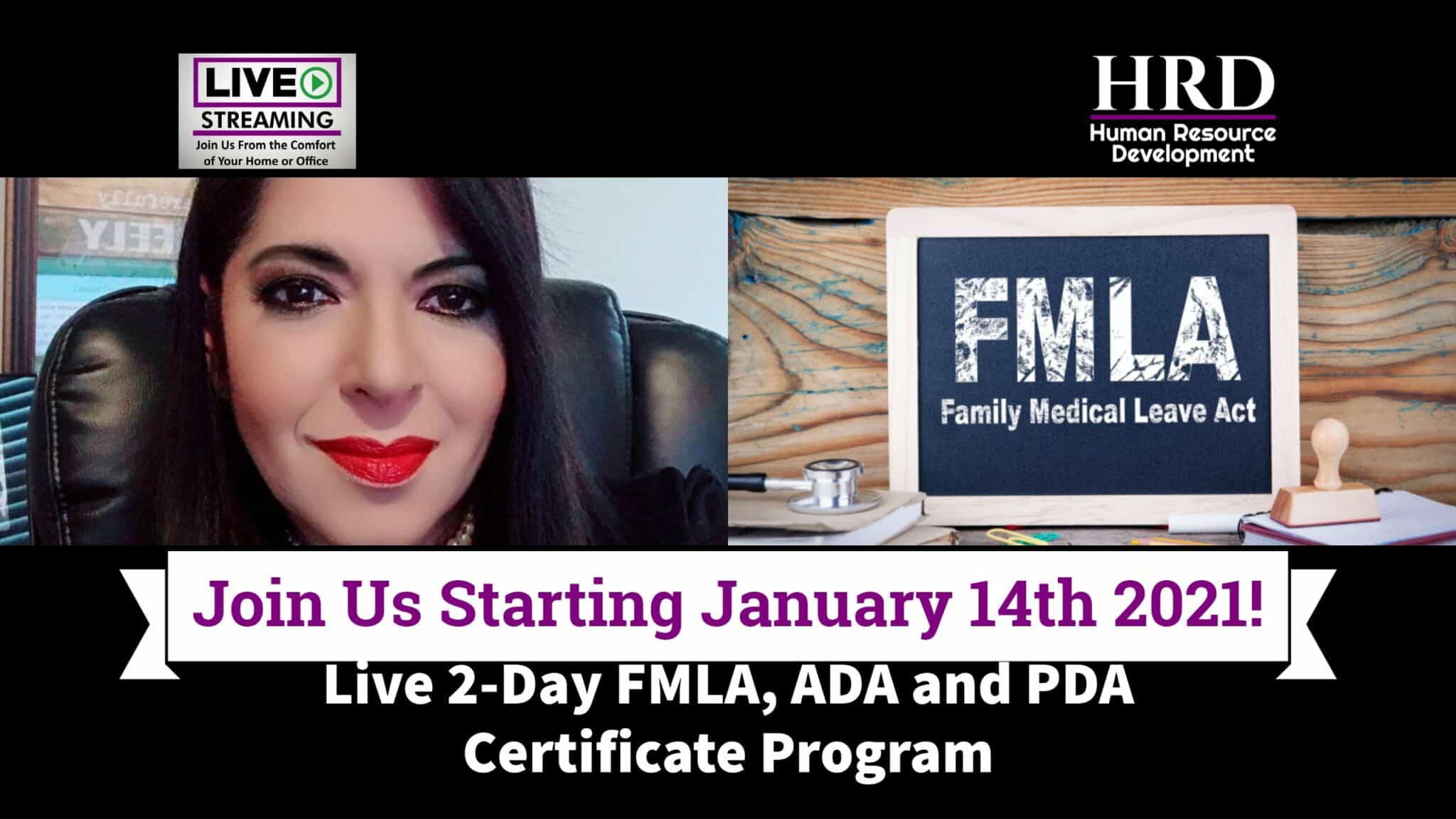 HRDevelop.com 2-Day FMLA, ADA, PDA Certificate Program Starting January 14 2021